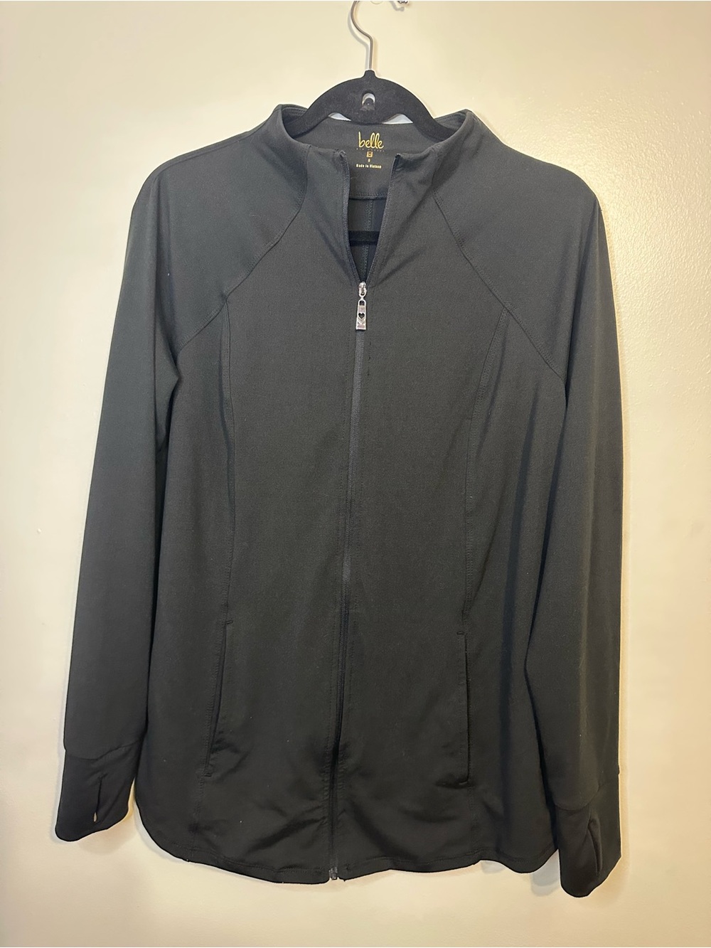 Belle Black Lightweight Full-Zip Jacket
